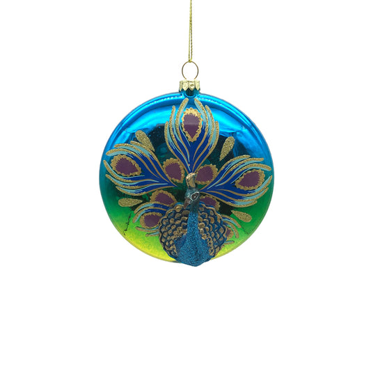 Glass Bauble Peacock Decorative 39746