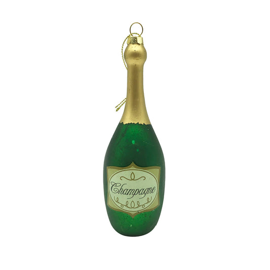 Glass Bauble Champagne Bottle Decorative 39749