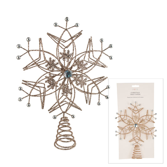 Tree Topper Snowflake Champagne 31760b