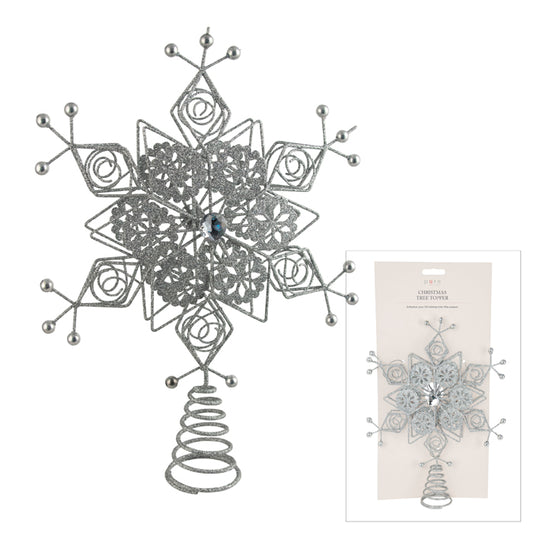 Tree Topper Snowflake Silver 31760d